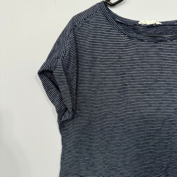 CASLON Blue Striped Tee Shirt Size Small Short Sleeves - Picture 2 of 6